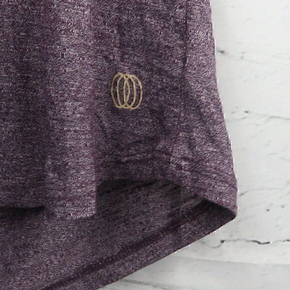 BALANCE COLLECTION PLUM SHORT SLEEVE STRAPPY WATERFALL BACK YOGA TOP SIZE MEDIUM - Picture 3 of 8